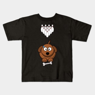 SCARY BOWLS DOG Kids T-Shirt